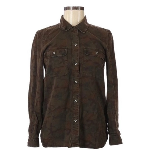 Madewell Camo Tomboy 100% Cotton Button Down Work Shirt Size XS. Q - Picture 2 of 11